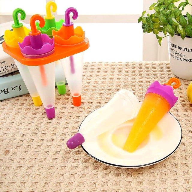 Umbrella-Shaped Popsicle Moulds – 4-Piece Set