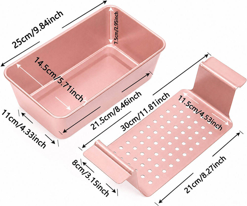 Meatloaf Pan with Drain Tray | Bread Loaf Pan with Insert