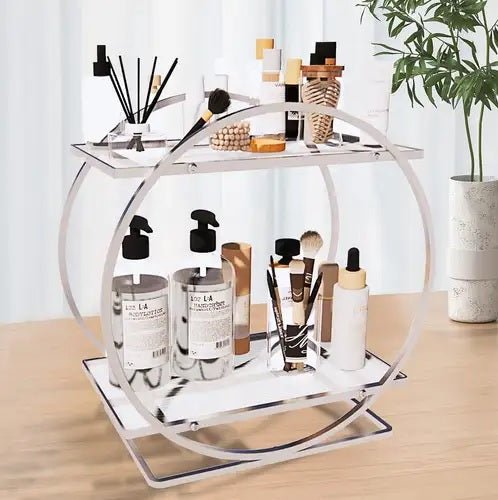 2 Tier Bathroom Countertop Makeup Organizer