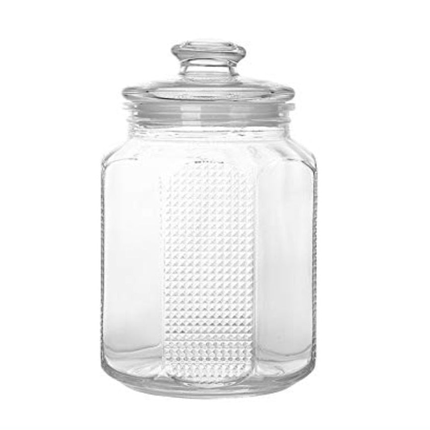 2.2Liter Clear Round Glass Jar with Lid