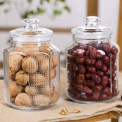 2.2Liter Clear Round Glass Jar with Lid