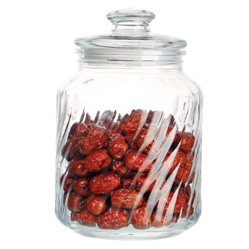 2.2Liter Clear Round Glass Jar with Lid