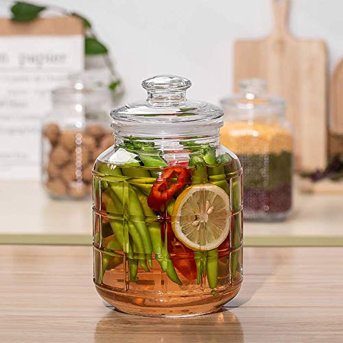 2.2Liter Clear Round Glass Jar with Lid