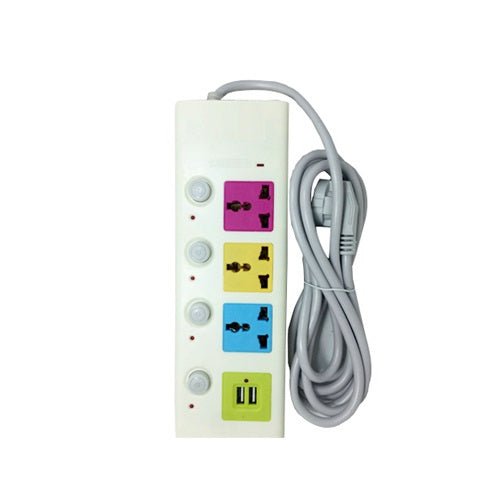 3 Sockets + 2 USB Ports Charging Extension