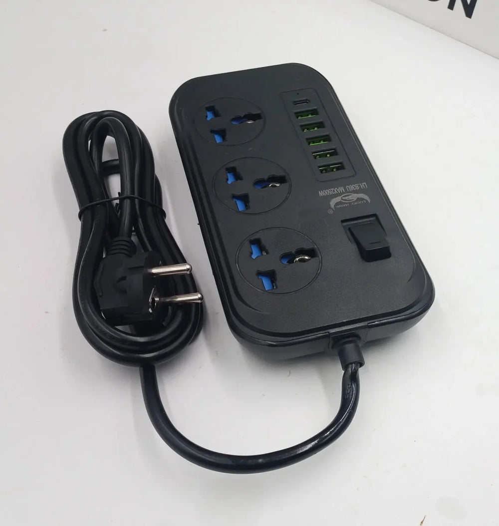 3 Sockets & 6 USB Extension Cord