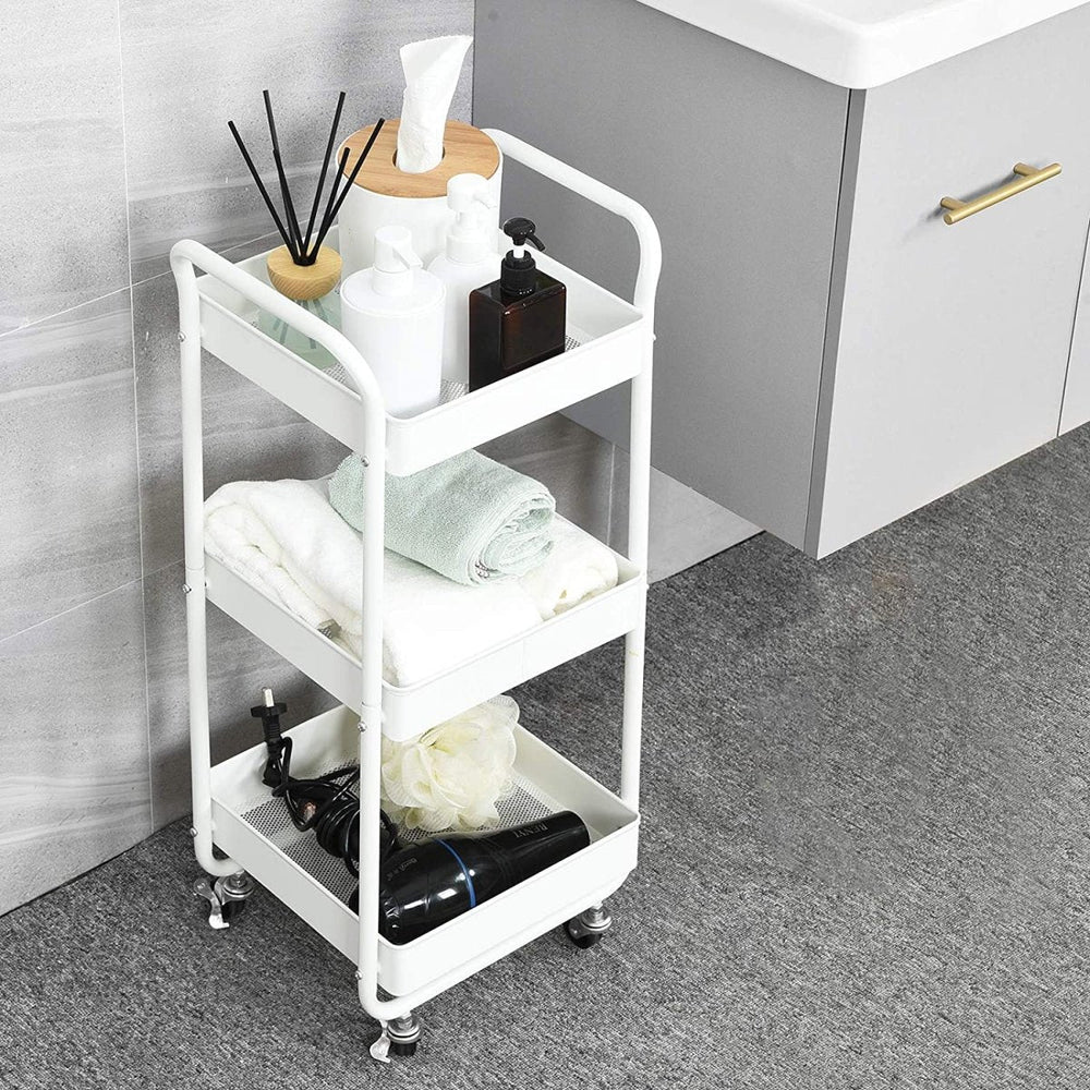 3-Tier Wheeled Multipurposed Vegetables & Fruits Kitchen Cart Trolley