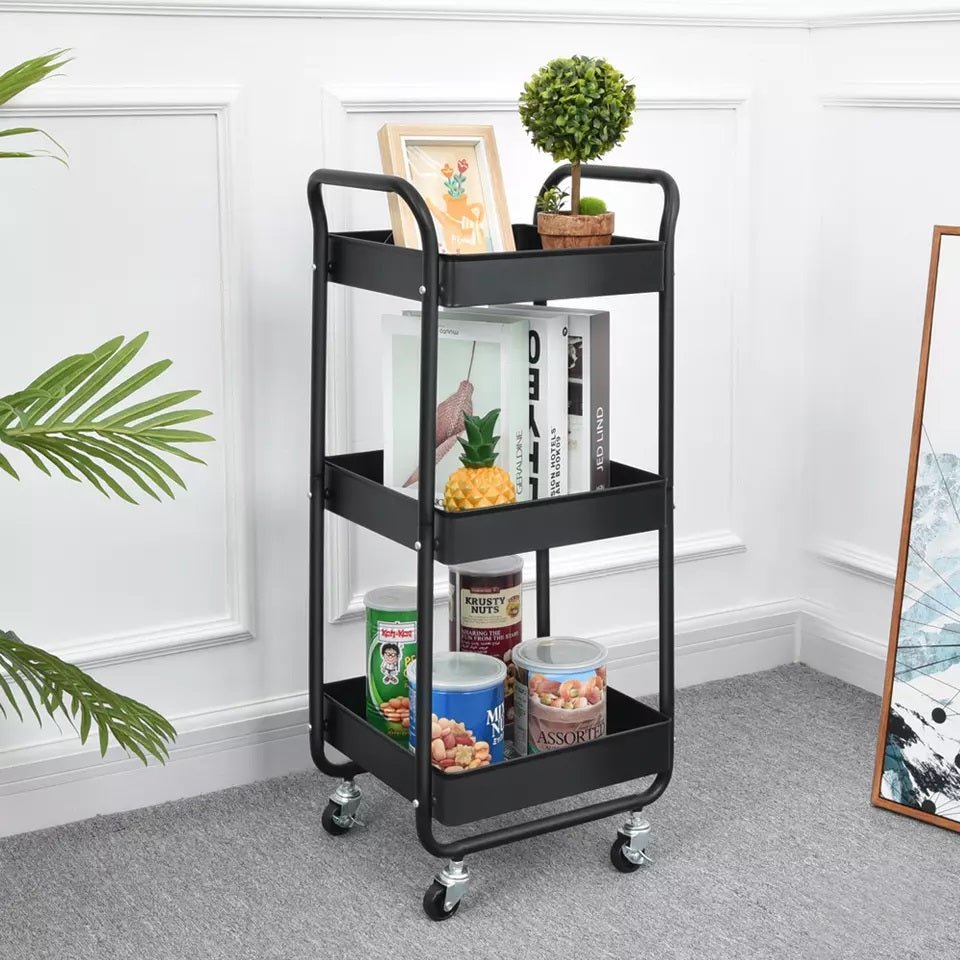 3-Tier Wheeled Multipurposed Vegetables & Fruits Kitchen Cart Trolley