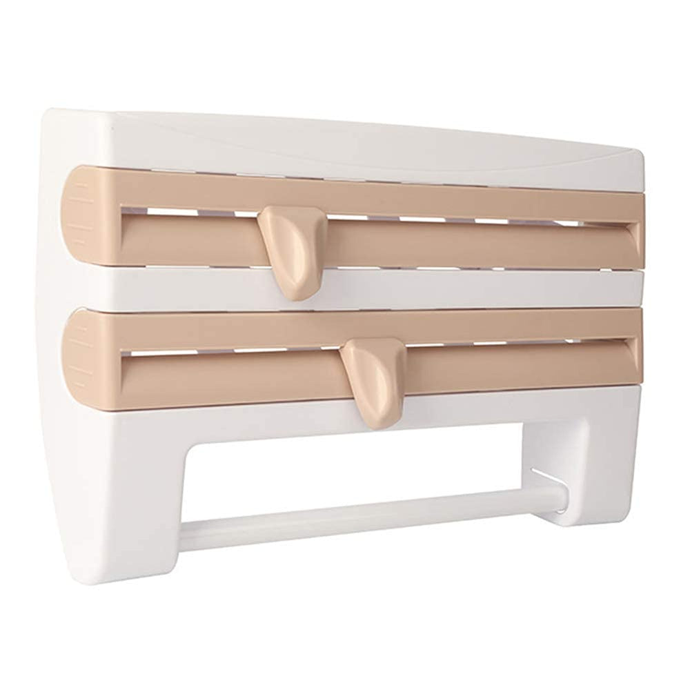 4-in-1 Wall Mounted Kitchen Paper Roll Dispenser – Cling Film, Foil & Paper Towel Holder