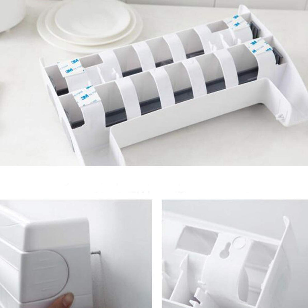 4-in-1 Wall Mounted Kitchen Paper Roll Dispenser – Cling Film, Foil & Paper Towel Holder