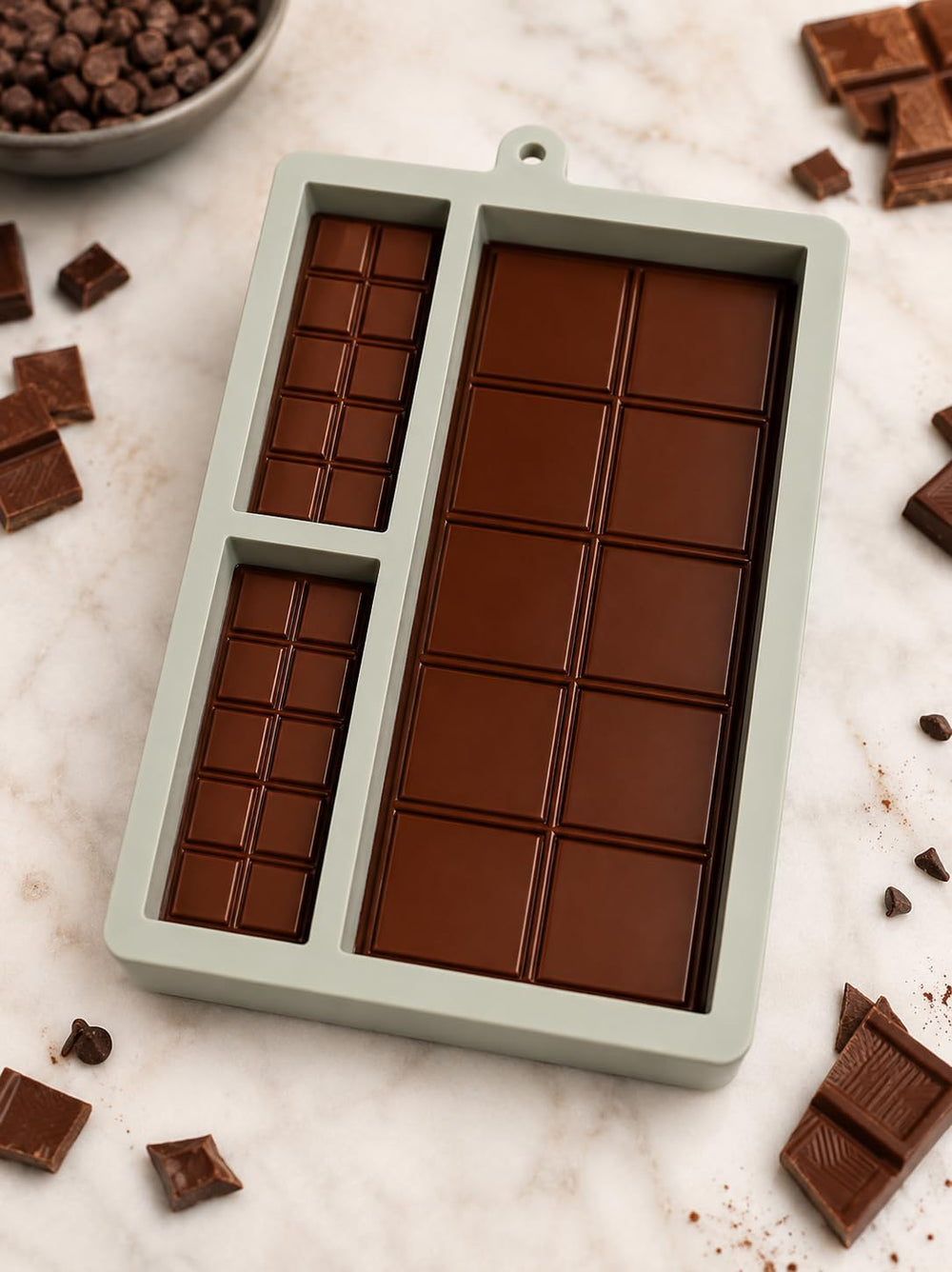 3 Cavity Silicon Chocolate Mold | 3in1 Kunafa Chocolate Bar Mold
