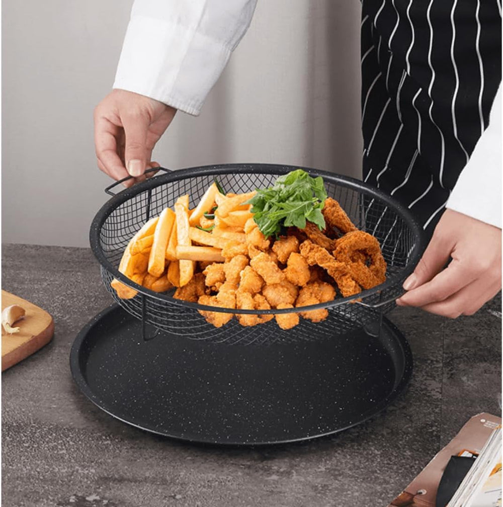 Premium Non-Stick Air Fryer Baking Tray with Mesh Basket