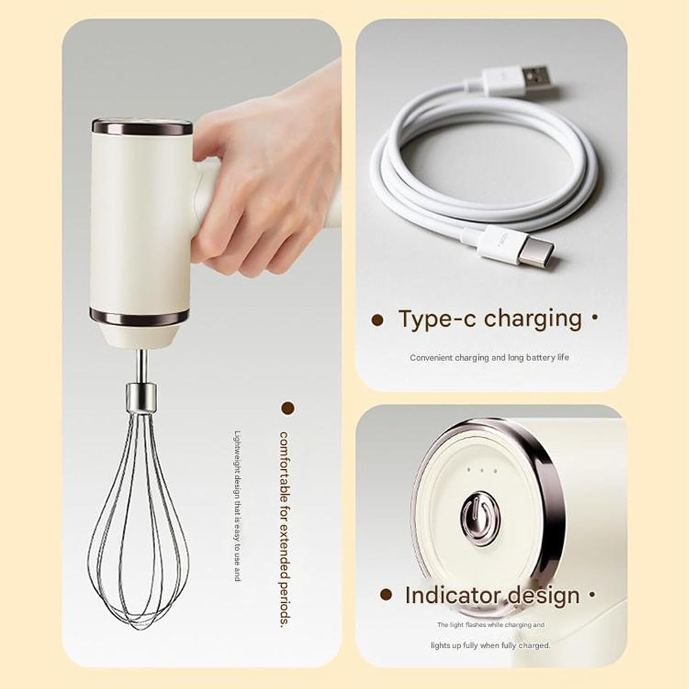 Wireless Egg Beater with 2 Different Attachments