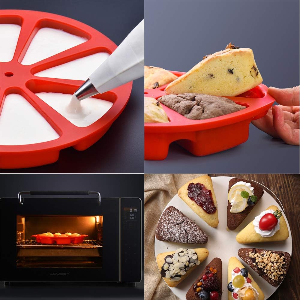 8 Cavity Triangular Shaped Silicone Cake Mold | Pizza Slice Shape Mold