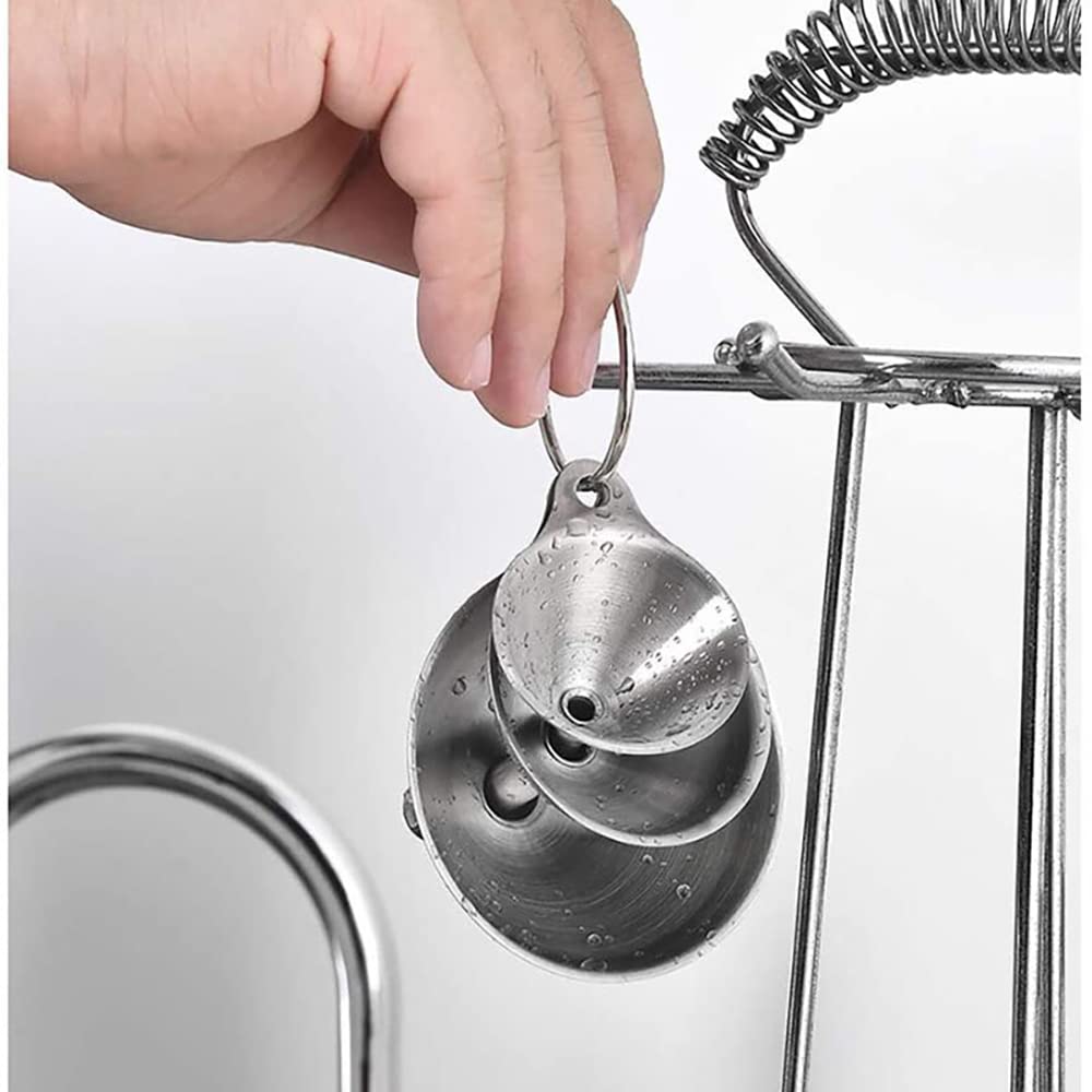 3Pcs Stainless Steel Kitchen Funnel Set with Cleaning Brush – Large, Medium & Small