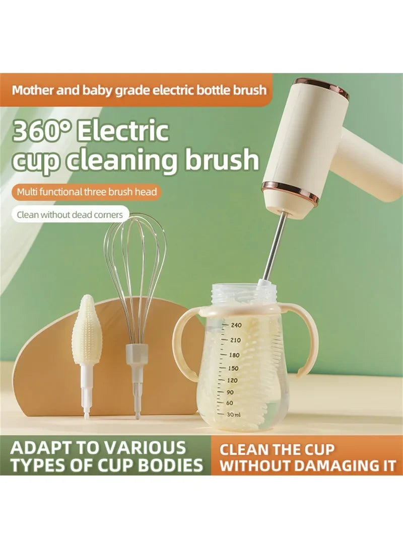 USB Rechargeable Electric Bottle Cleaning Brush Set | 3-in-1 Kitchen Kit