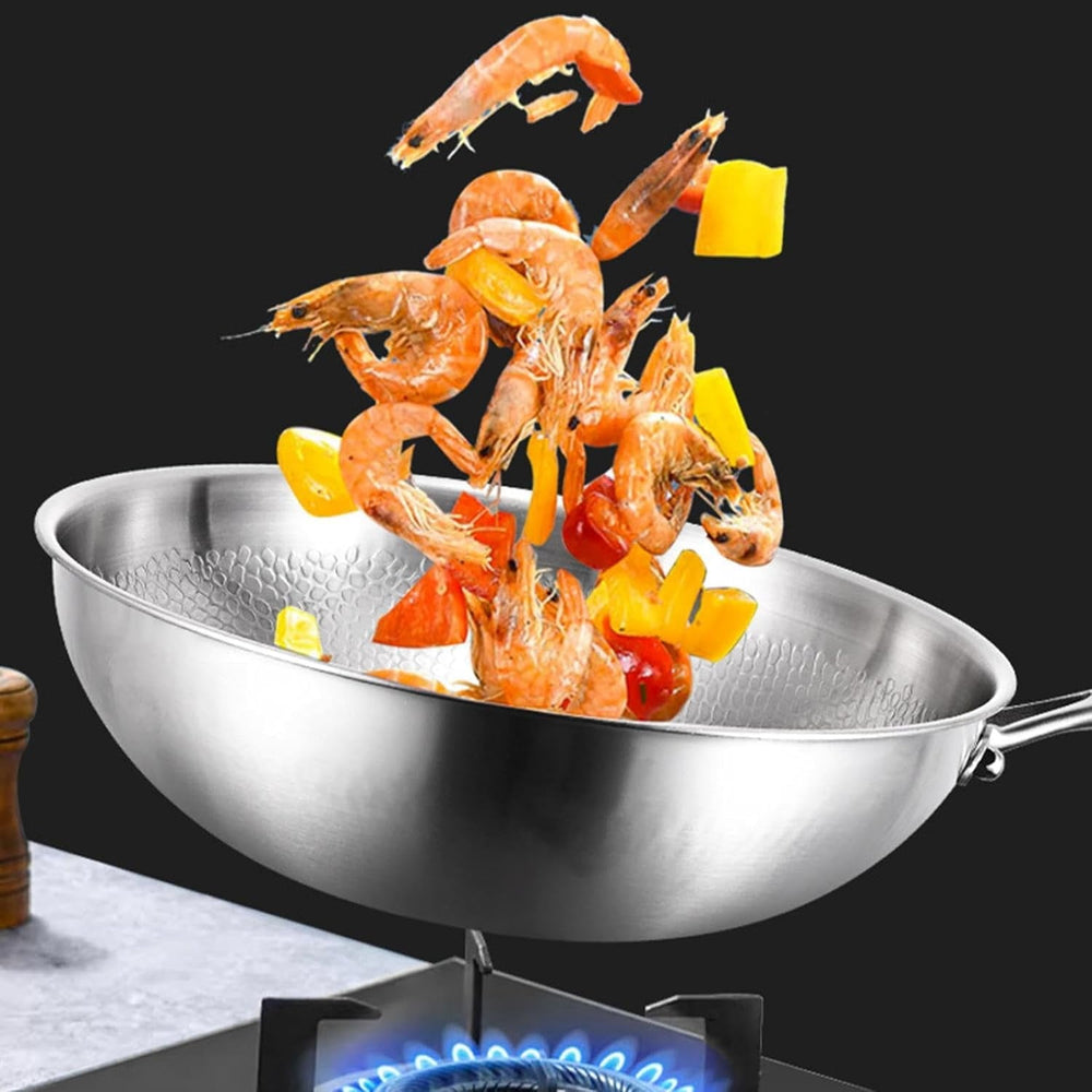 Titanium Wok Frying Pan – Non-Coating Non-Stick Hammered Design