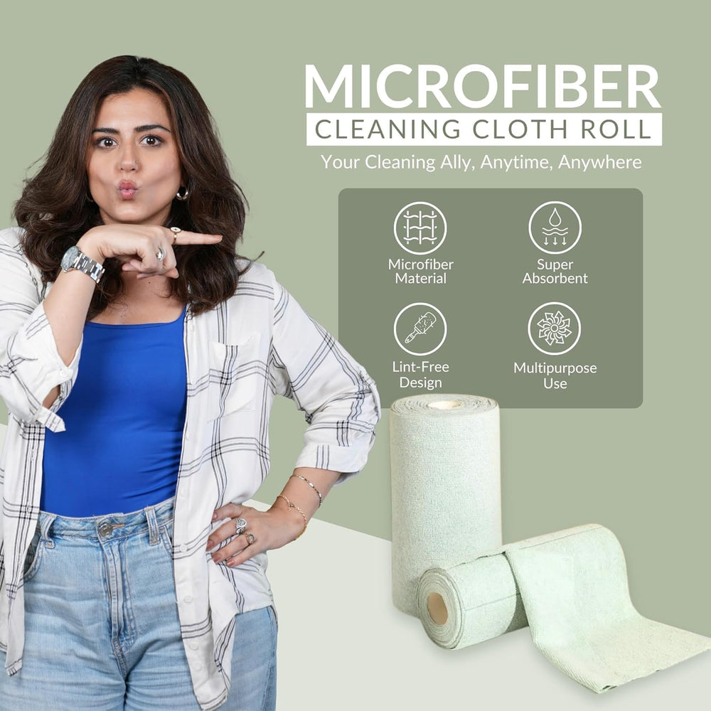 Reusable Microfiber Cloth Roll – 1 Roll Includes 20 Pcs | Multi-Color