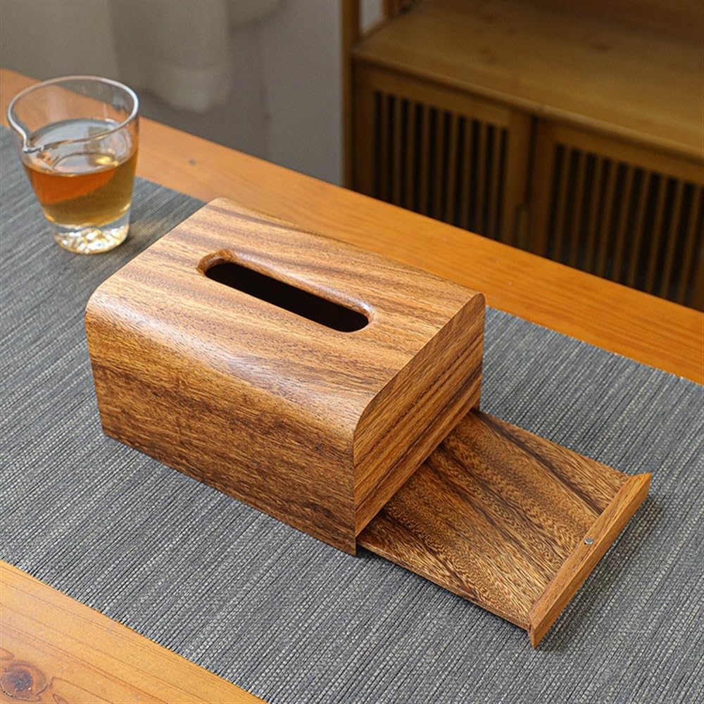 Stylish Wooden Tissue Box Holder with Removable Bottom