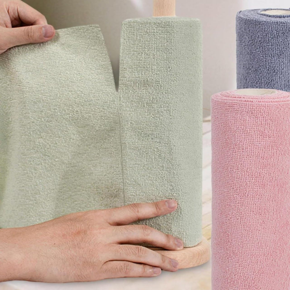Reusable Microfiber Cloth Roll – 1 Roll Includes 20 Pcs | Multi-Color