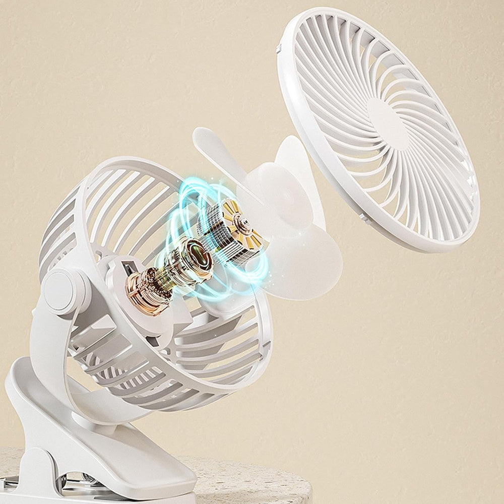 Small Clip Fan, Portable Fan with USB Charging