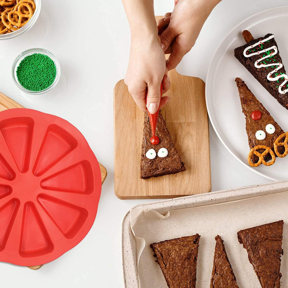 8 Cavity Triangular Shaped Silicone Cake Mold | Pizza Slice Shape Mold