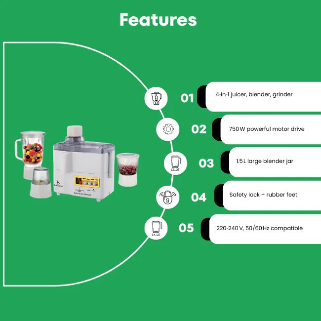 4in1 - Ultimate Juicing Machine, Chopping, Blender & Grinder
