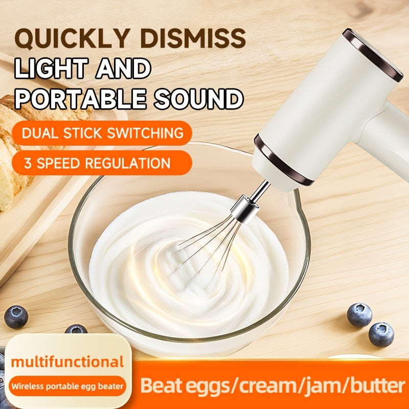 Wireless Egg Beater with 2 Different Attachments