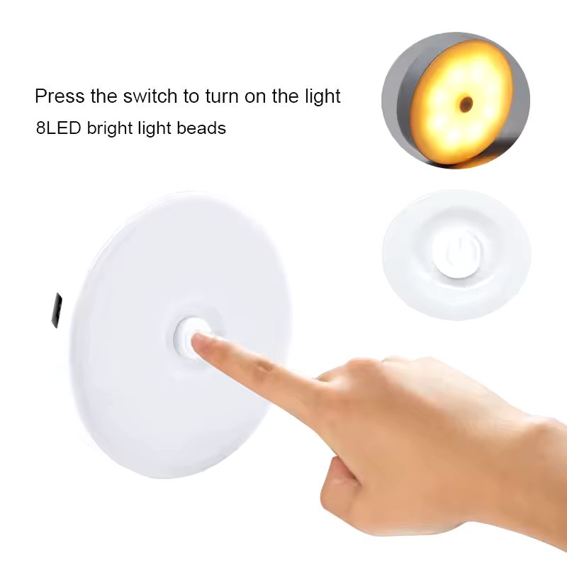 USB Rechargeable LED Night Light – Touch & Press Switch