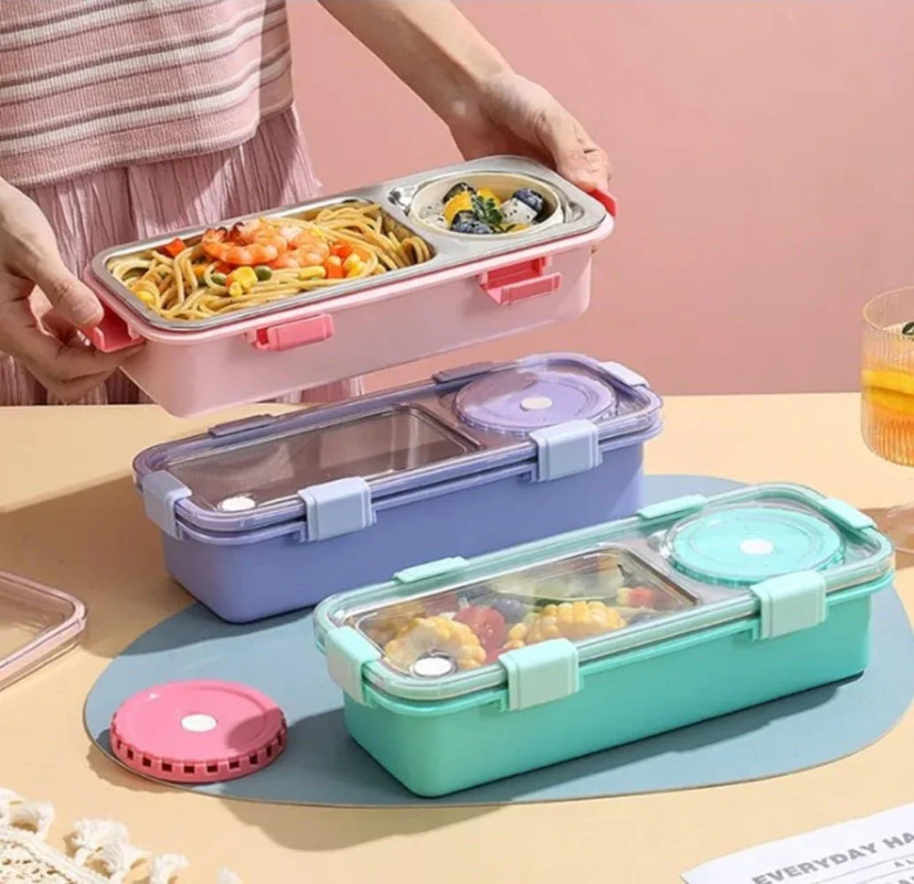 2/3 Compartment Lunch Box Stainless Steel Bento Box