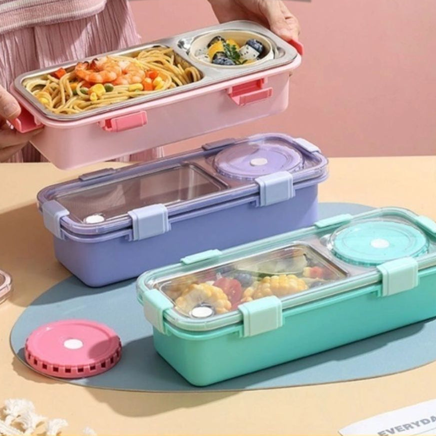 2/3 Compartment Lunch Box Stainless Steel Bento Box