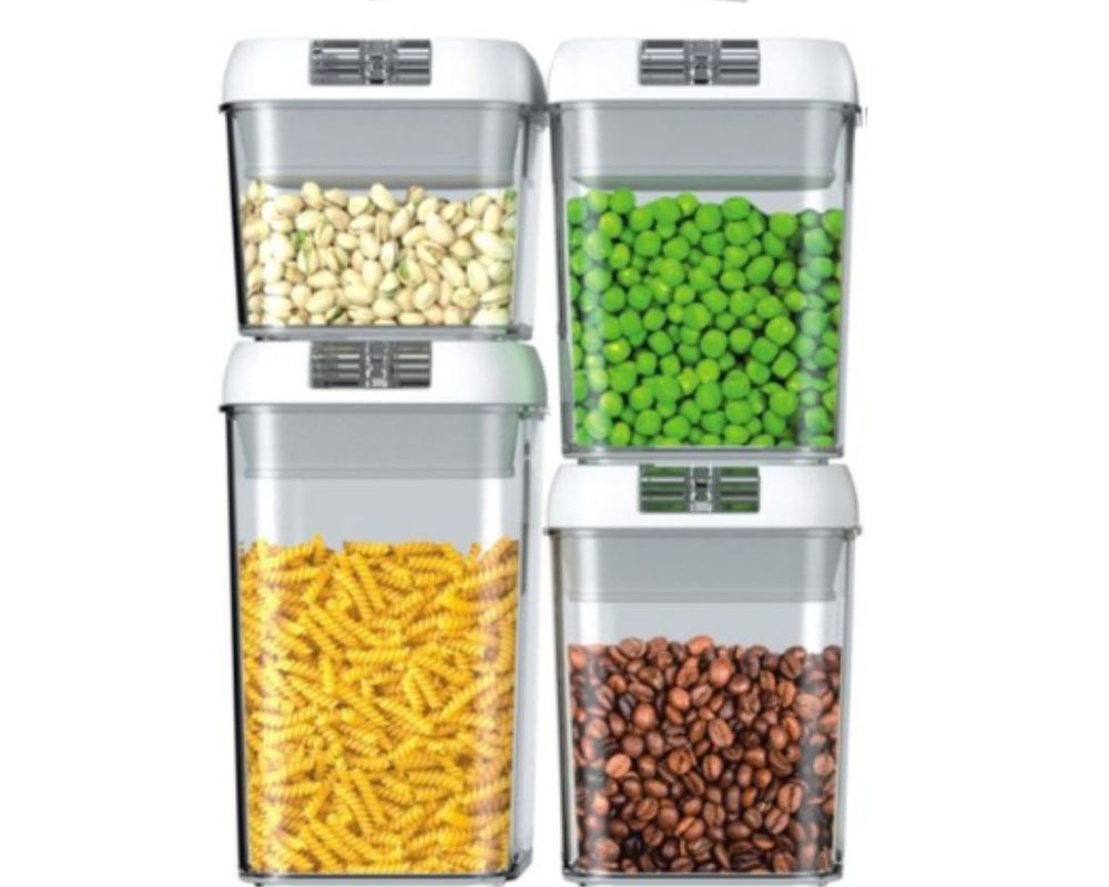 Set of 4 Airtight Food Storage Containers with Locks Lid
