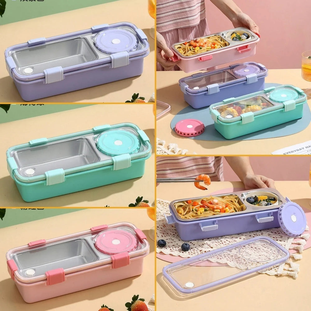 2/3 Compartment Lunch Box Stainless Steel Bento Box