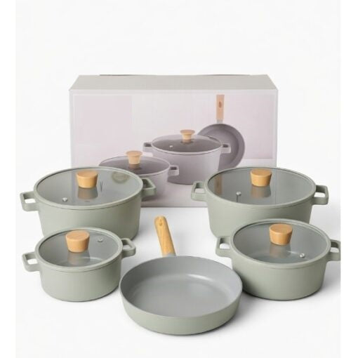 NEOFLAM FIKA 11-Piece Non-Stick Cookware Set with Lids | Ceramic Coated Aluminium
