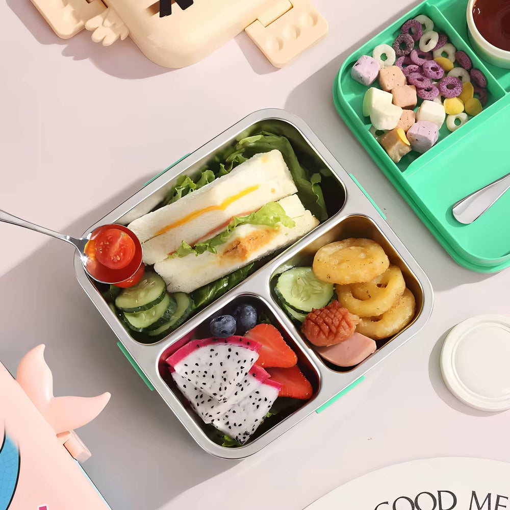 Mermaid Themed 3 Compartment Stainless Steel Bento Box