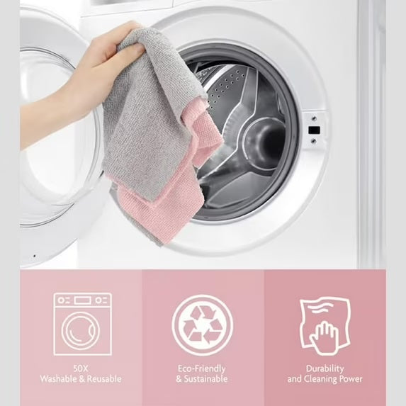 Reusable Microfiber Cloth Roll – 1 Roll Includes 20 Pcs | Multi-Color