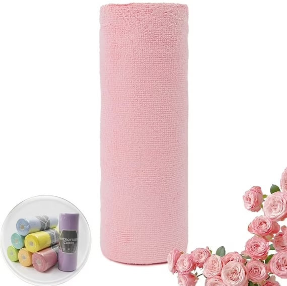 Reusable Microfiber Cloth Roll – 1 Roll Includes 20 Pcs | Multi-Color