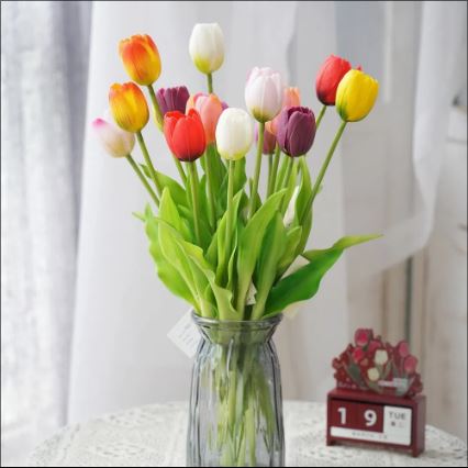 Mixed Colors Artificial Tulips Bunch