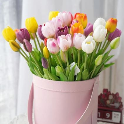 Mixed Colors Artificial Tulips Bunch
