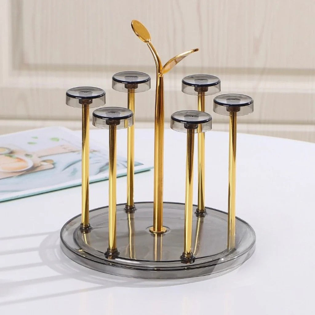 Rotating Bottle Drying Rack Glass Cup Holder