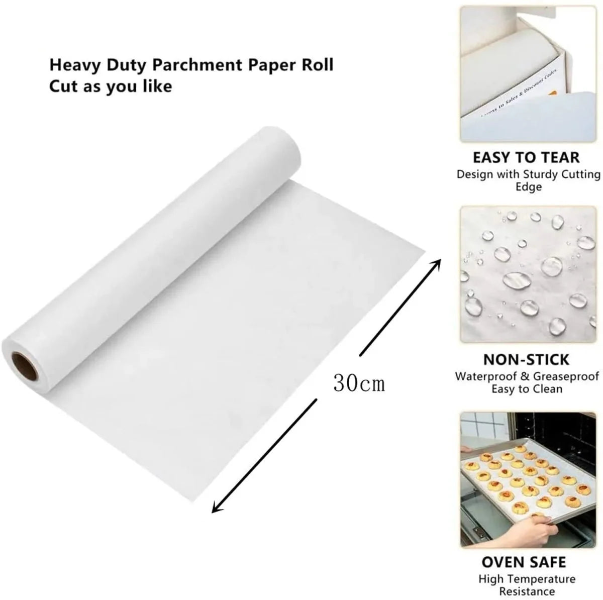 10 Meter Non-Stick Baking Paper Roll – Premium Quality, Easy Cleanup