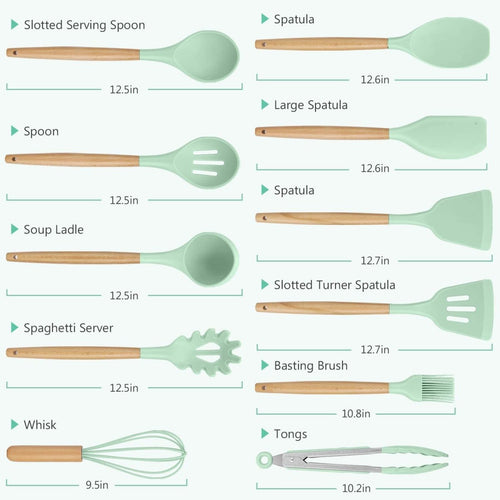 12 Pcs Silicone Non-Stick Cooking Tool Set
