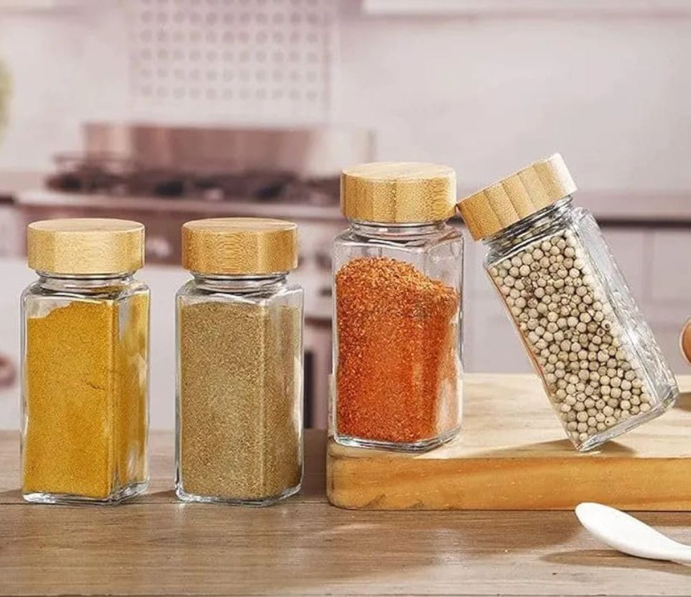 120ml Salt & Pepper Spice Dispensers with Wooden Lids