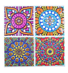 Pack of 4 - 3D Embossed Assorted Truck Art Themed Tiles Sticker (Each Sticker Size: 6x6 Inches)
