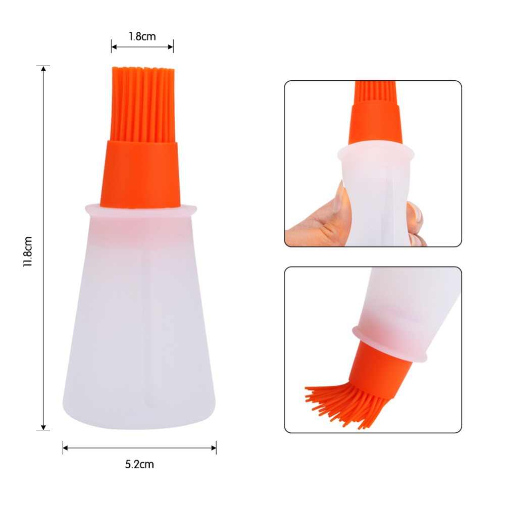 Random Color Silicone Oil Bottle With Brush, Silicon Oil Brush With Bottle, Pastry Brush Sauce Bottle Brush, Fryer