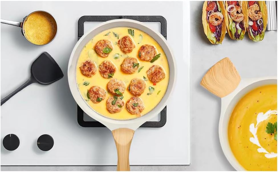 14-Piece Nonstick Coating Pots and Pans Set with Lids