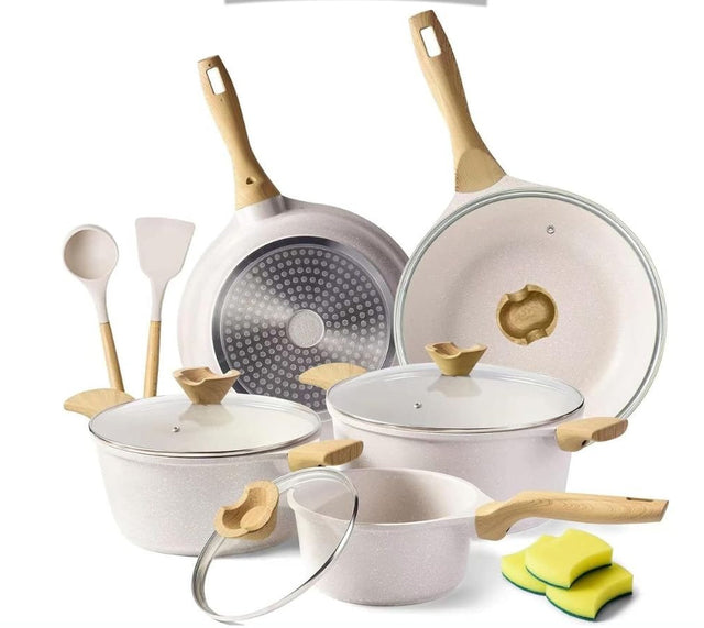 14-Piece Nonstick Coating Pots and Pans Set with Lids