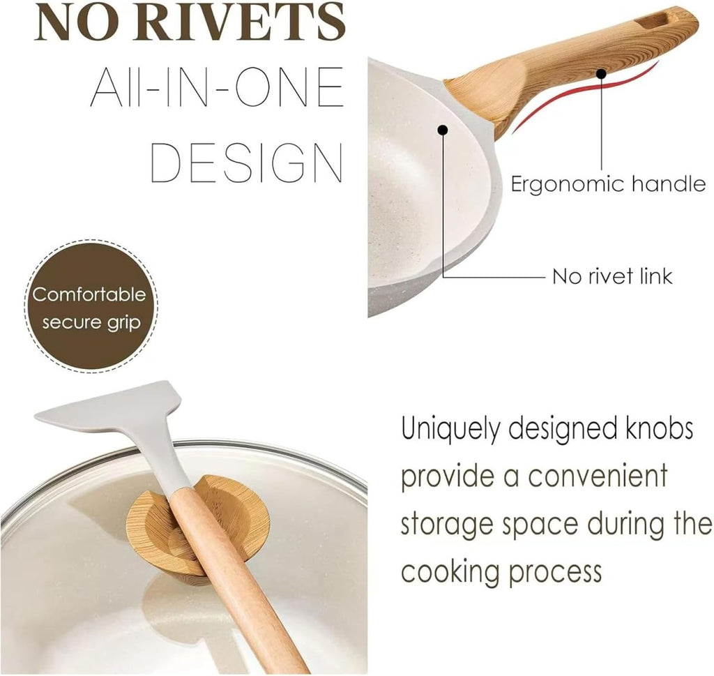 14-Piece Nonstick Coating Pots and Pans Set with Lids