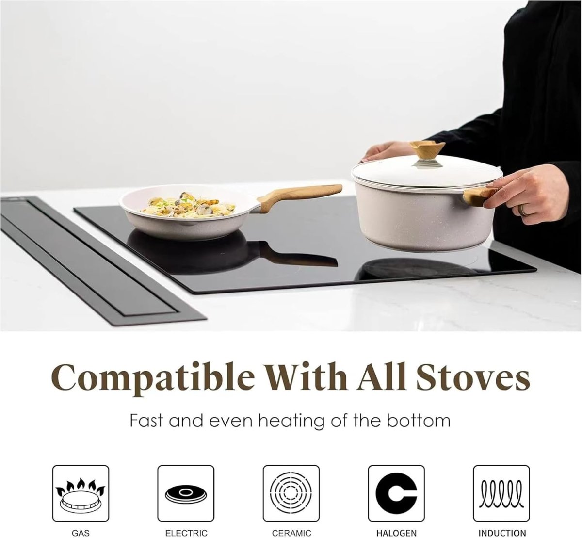 14-Piece Nonstick Coating Pots and Pans Set with Lids