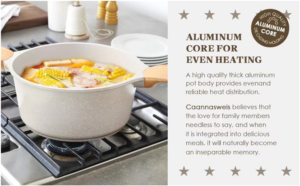 14-Piece Nonstick Coating Pots and Pans Set with Lids