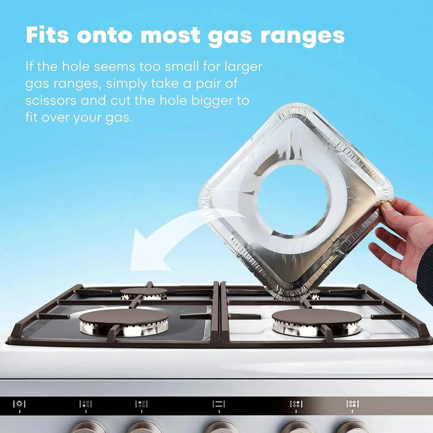 Pack of 10 - Disposable Aluminum Foil Round Gas Stove Burner Covers